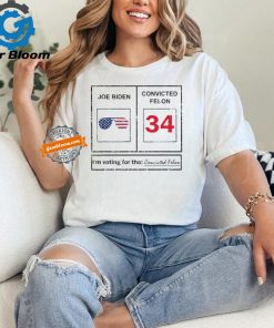 Official Joe Biden Vs Convicted Felon Funny Ballot Paper Voting Humor T Shirt