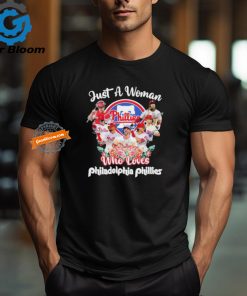 Official Just A Woman Who Loves Flowers Philadelphia Phillies Signatures Shirt