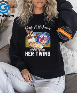 Official Just A Woman Who Loves Her Minnesota Twins Mascot Shirt