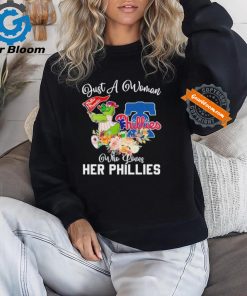 Official Just A Woman Who Loves Her Philadelphia Phillies Mascot Shirt