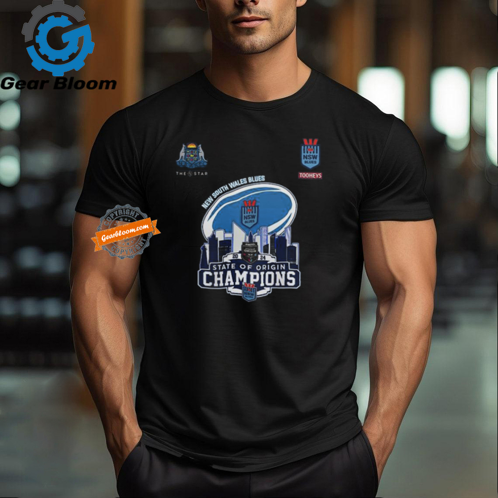 Official New South Wales Blues 2024 State Of Origin Champions Skyline Shirt Official New South Wales Blues 2024 State Of Origin Champions Skyline Shirt