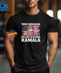 Official This Childless Cat Lady Is Voting Kamala Us Flag 2024 T Shirt