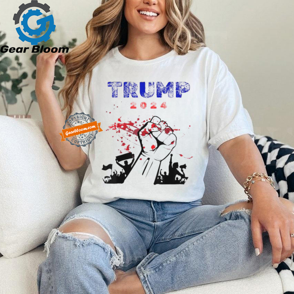 Official Trump 2024 survived bloody fist T shirt - Gearbloom