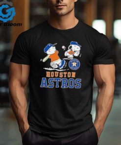 Peanuts charlie brown and snoopy playing baseball houston astros shirt
