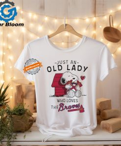 Snoopy Just An Old Lady Who Loves The Atlanta Braves Shirt