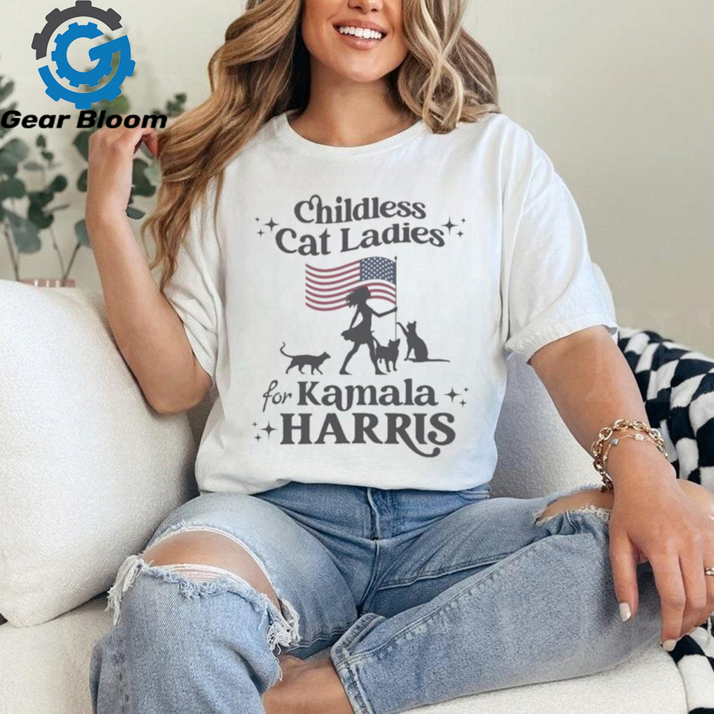 So Cute Childless Cat Ladies Kamala Harris 2024 Election 2024 Kamala Harris Cat Lady T shirt