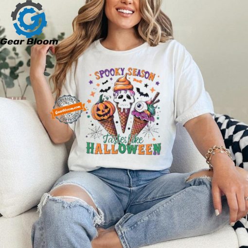 Spooky season tastes like halloween horror vibes shirt