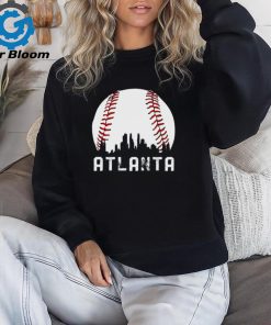 Vintage Atlanta Georgia Downtown Skyline Baseball T Shirt