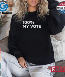 Amanda Gorman Wearing 100% My Vote Tee shirt