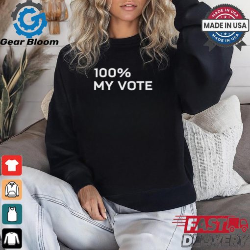 Amanda Gorman Wearing 100% My Vote Tee shirt