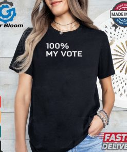 Amanda Gorman Wearing 100% My Vote Tee shirt