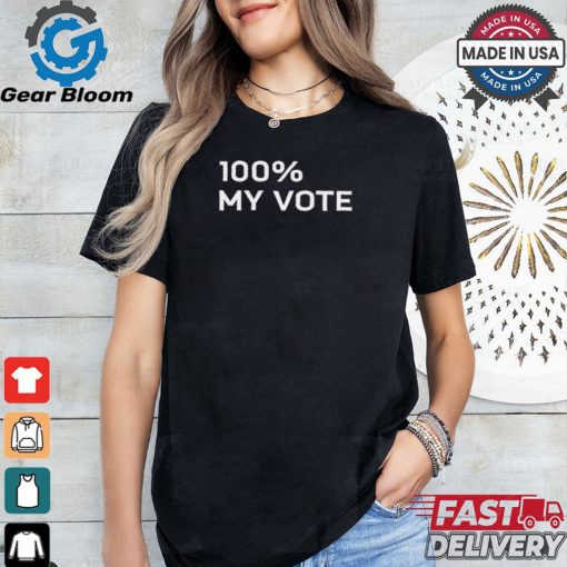 Amanda Gorman Wearing 100% My Vote Tee shirt