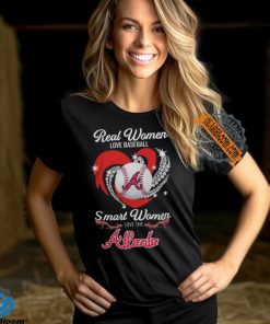 Atlanta Braves Real Women Love Baseball Smart Women Love The Atlanta Heart Diamonds Shirt