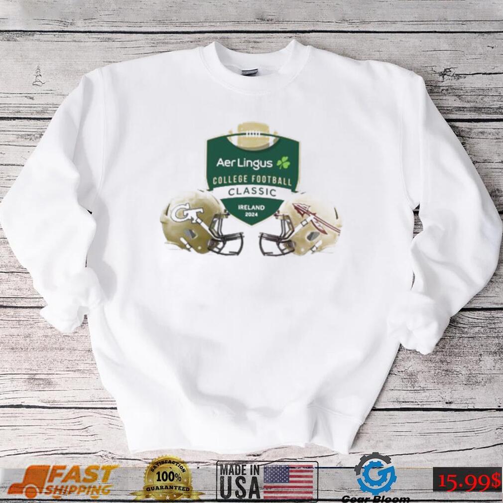 August 2024 Aer Lingus College Football Classic Georgia Tech Football and Florida State Seminoles Helmet Shirt August 2024 Aer Lingus College Football Classic Georgia Tech Football and Florida State Seminoles Helmet Shirt