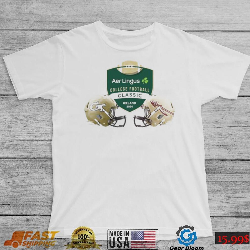 August 2024 Aer Lingus College Football Classic Georgia Tech Football and Florida State Seminoles Helmet Shirt August 2024 Aer Lingus College Football Classic Georgia Tech Football and Florida State Seminoles Helmet Shirt