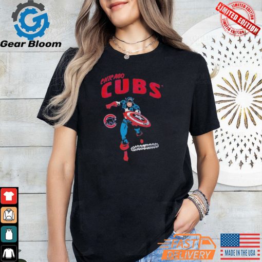 Chicago Cubs Youth Team Captain America Marvel T Shirt