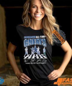 Dallas Cowboys All Time Greats Team Abbey Road Thank You For The Memories Signatures Shirt