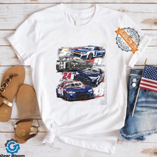 Hendrick Motorsports 2024 Patriotic 4 Car T shirt