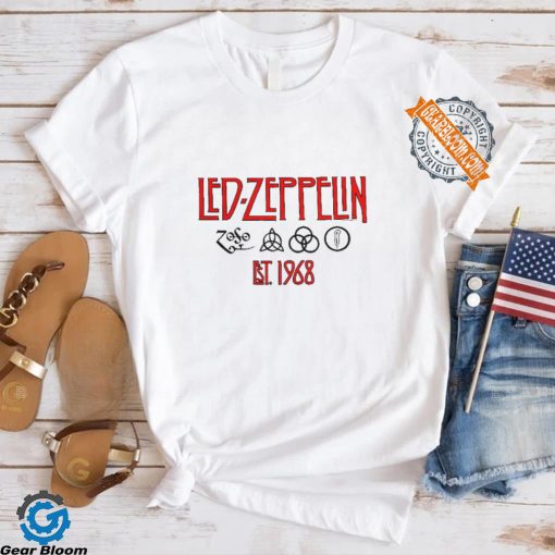 Led Zeppelin   Symbols Est 68 Grey   T Shirt