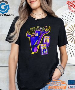 Minnesota Vikings 18 Justin Jet Jefferson Retro Graphic Shirt