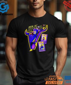 Minnesota Vikings 18 Justin Jet Jefferson Retro Graphic Shirt