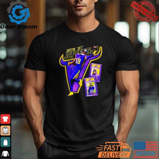 Minnesota Vikings 18 Justin Jet Jefferson Retro Graphic Shirt