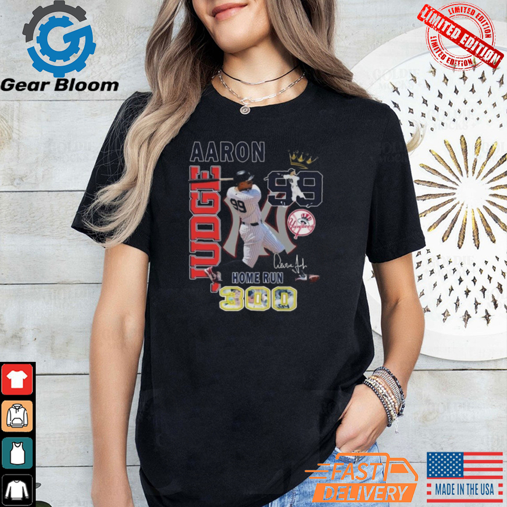 New York Yankees Baseball Aaron Judge No.99 Home Run 300 Signature Shirt New York Yankees Baseball Aaron Judge No.99 Home Run 300 Signature Shirt