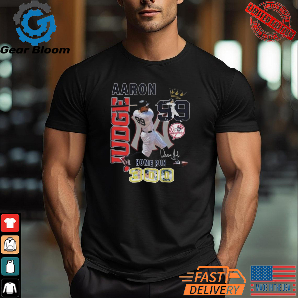 New York Yankees Baseball Aaron Judge No.99 Home Run 300 Signature Shirt New York Yankees Baseball Aaron Judge No.99 Home Run 300 Signature Shirt