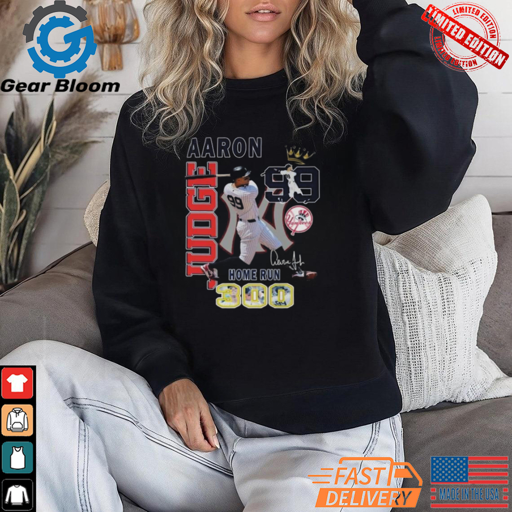 New York Yankees Baseball Aaron Judge No.99 Home Run 300 Signature Shirt New York Yankees Baseball Aaron Judge No.99 Home Run 300 Signature Shirt