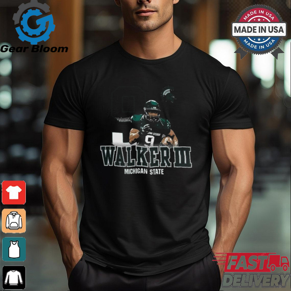 Official Kenneth Walker III Michigan State Spartans Grey Player shirt Official Kenneth Walker III Michigan State Spartans Grey Player shirt