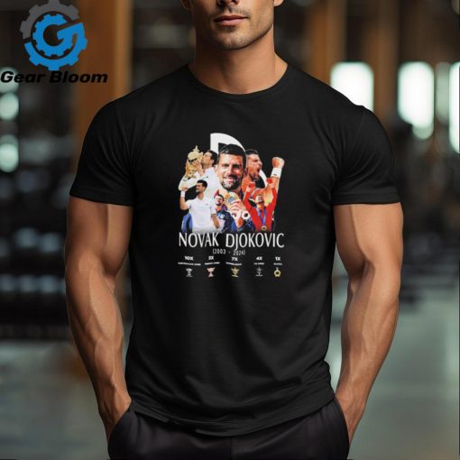 Official Novak Djokovic 2003 2024 GOAT Tennis Gold Medal Olympics Paris 2024 t shirt