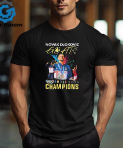 Official Novak Djokovic Goat Olympic Paris 2024 Champions Gold Medal signature t shirt