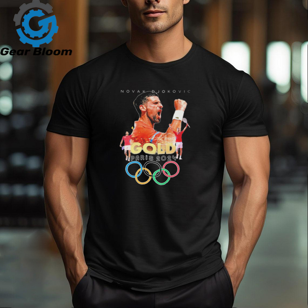 Official Novak Djokovic Gold Medal Tennis Olympics Paris 2024 signature t shirt Official Novak Djokovic Gold Medal Tennis Olympics Paris 2024 signature t shirt