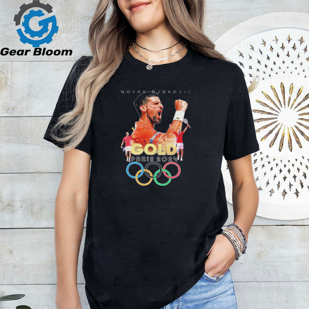 Official Novak Djokovic Gold Medal Tennis Olympics Paris 2024 signature t shirt Official Novak Djokovic Gold Medal Tennis Olympics Paris 2024 signature t shirt