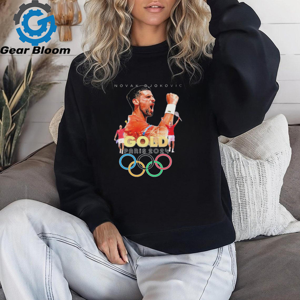 Official Novak Djokovic Gold Medal Tennis Olympics Paris 2024 signature t shirt Official Novak Djokovic Gold Medal Tennis Olympics Paris 2024 signature t shirt
