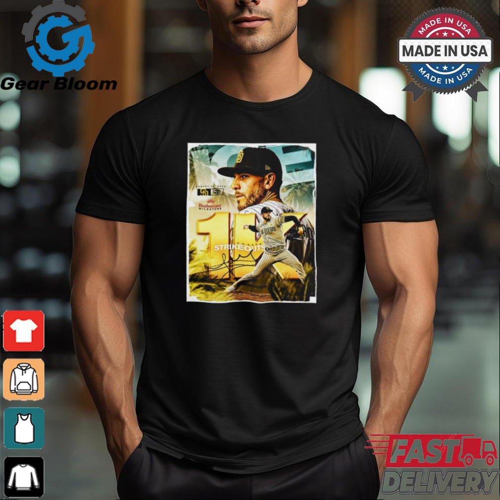 Official San Diego Padres vs Colorado Rockies August 18,2024 Budweiser Milestone Career Strikeouts shirt Official San Diego Padres vs Colorado Rockies August 18,2024 Budweiser Milestone Career Strikeouts shirt