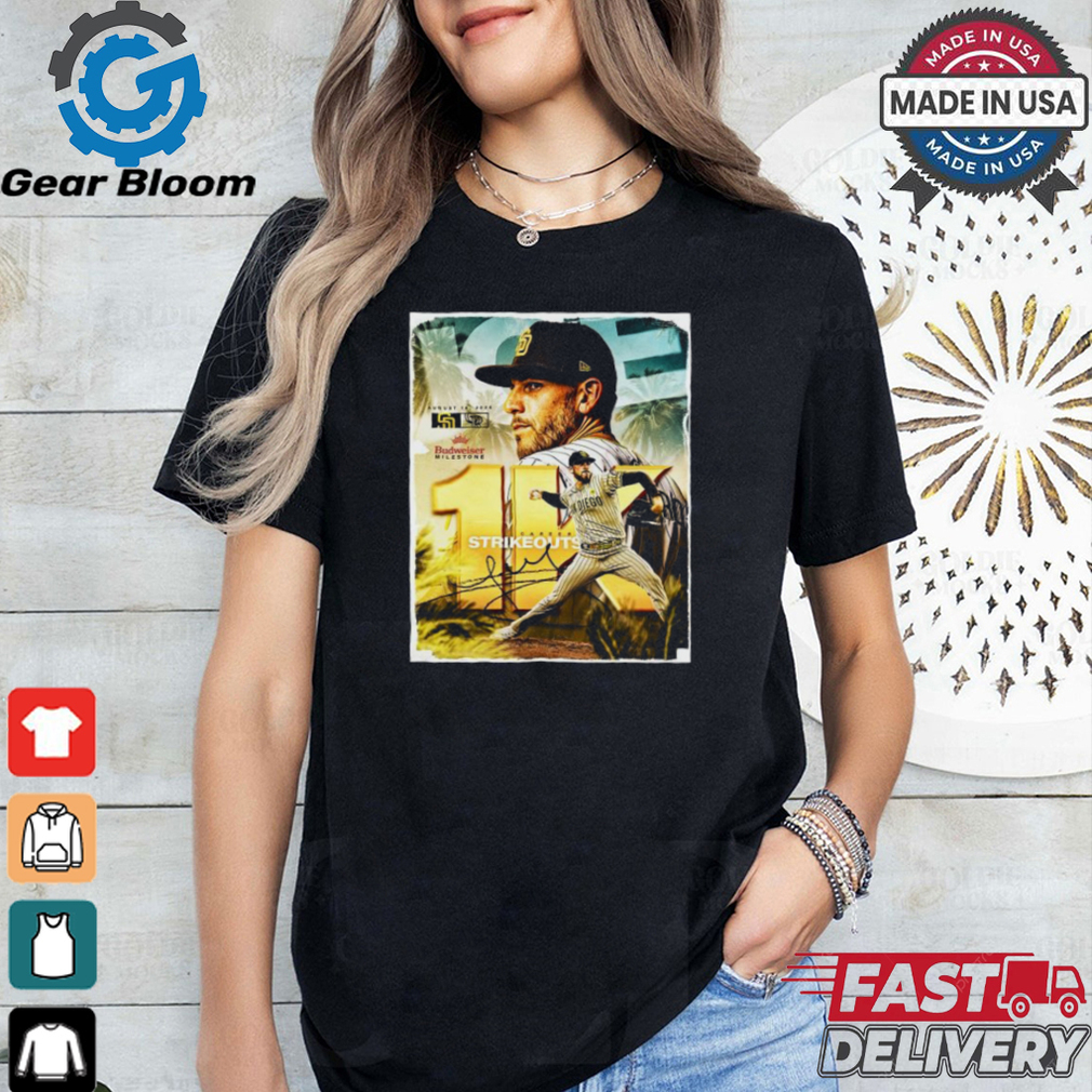 Official San Diego Padres vs Colorado Rockies August 18,2024 Budweiser Milestone Career Strikeouts shirt Official San Diego Padres vs Colorado Rockies August 18,2024 Budweiser Milestone Career Strikeouts shirt