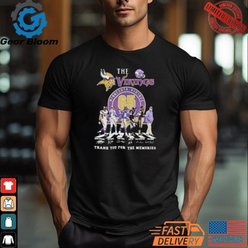 Official The Minnesota Vikings 65 Years Thank You For The Memories T Shirt