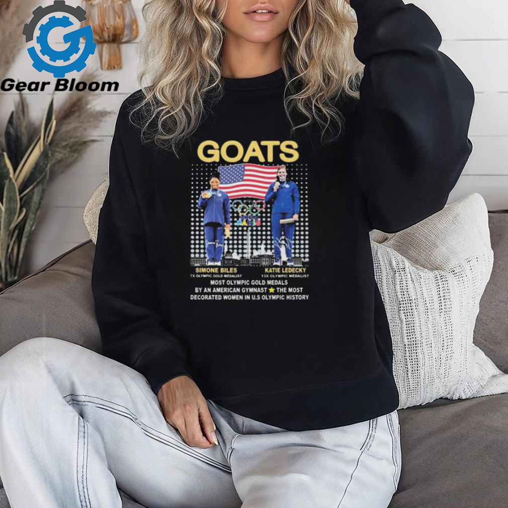 Olympic Paris Goats Katie Ledecky Simone Biles USA Gymnastics Signatures shirt Olympic Paris Goats Katie Ledecky Simone Biles USA Gymnastics Signatures shirt