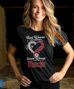 Real Women Love Baseball Smart Women Love The Arizona Diamondbacks Let’s Go Dbacks Heart Diamond Shirt