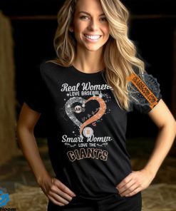 Real Women Love Baseball Smart Women Love The San Francisco Giants Let’s Go Giants Heart Diamond Shirt