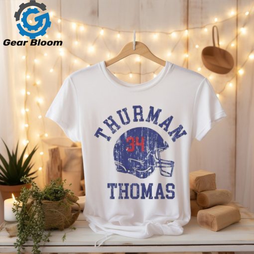 Thurman Thomas Buffalo Helmet Font Football Shirt