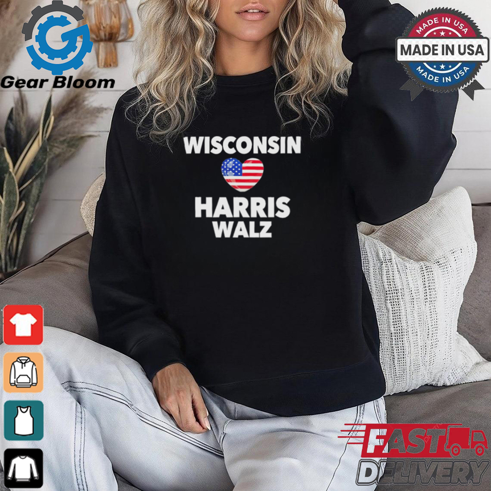 Wisconsin Loves Harris Walz America Shirt Wisconsin Loves Harris Walz America Shirt