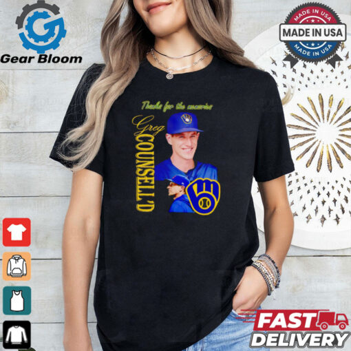 Craig Counsell Milwaukee Brewers thanks for the memories shirt