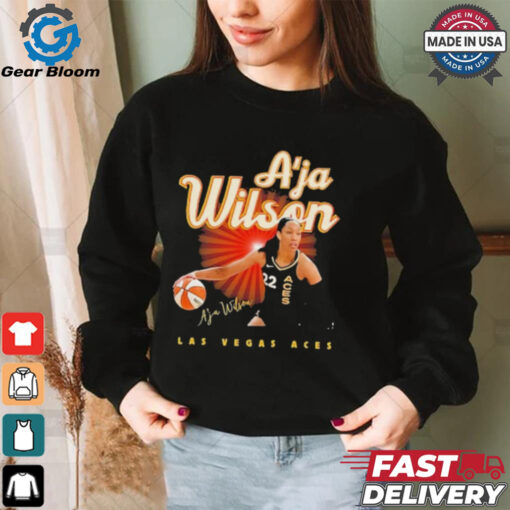 A’ja Wilson 22 Las Vegas Aces signature T Shirt