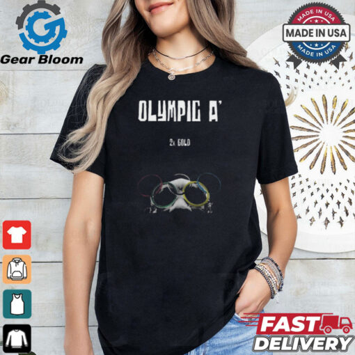 Alysha Clark Wearing Olympic A 2X Gold t shirt