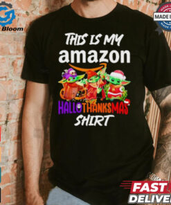 Baby Yoda Amazon This Is My Hallothanksmas Shirt