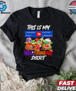 Baby Yoda Canada Post This Is My Hallothanksmas Shirt