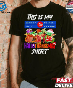 Baby Yoda Canada Post This Is My Hallothanksmas Shirt