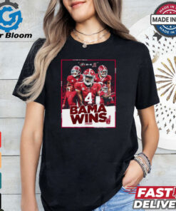 Bama Wins Alabama Crimson Tide 41 – 34 Georgia Bulldogs Alabama Survives In Tuscaloosa Poster t shirt